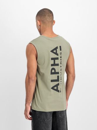 Alpha Industries Muskelshirt ALPHA INDUSTRIES Back Print Tank, Herren, Gr. XXL, olive, schwarz, Single Jersey, Obermaterial: 100% Baumwolle, bedruckt, regular fit norm