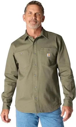 Carhartt Work in Progress Montana Rugged Flex Shirt Mens Olive Corduroy Relaxed Fit POSH271