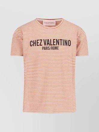 Valentino striped pattern round neck short sleeves