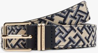 Tommy Hilfiger Womens Monogram Jacquard Belt - Blue - 40