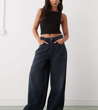 Collusion X007 XL - Jeans ampi a vita bassa lavaggio blu scuro grunge-Blu navy