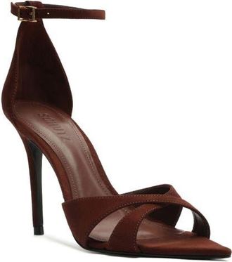 Schutz Hilda Leaf Pointed Toe dOrsay Pump in Root Brown at Nordstrom, Size 5.5