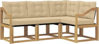 vidaXL Conjunto De Sof&aacute;s De Exterior 4 Uds. Y Beige Vidaxl