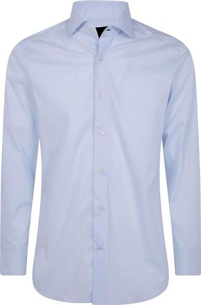 Tintoria Mattei Camisa Cl&aacute;sica de Popelina - Shirts - Hombre - Azul - 3XL