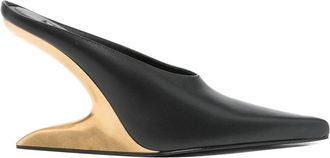 Alexander Wang Boomerang 105mm Wedge Mule - Dames - Pumps - Zwart - 39 EU - Leer - Schoenen