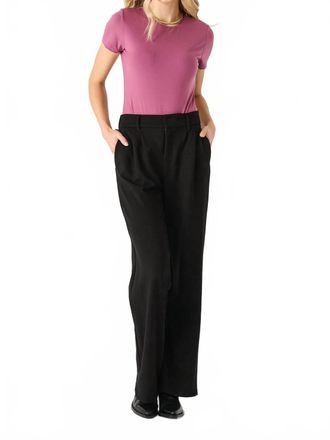 Dex Clothing Ponte Knit Wide Leg Trouser In Black
