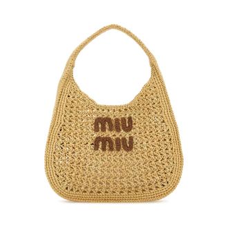 Miu Miu Raffia Shopping Bag