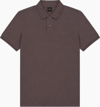 HUGO BOSS Mens Boss Pe Interlock Relaxed Fit Polo - Brown - Size: 40