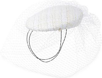 Maison Michel Tess tweed beret - women - Cotton/Wool Felt - OS - White