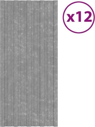 vidaXL Panel Para Tejado Acero Galvanizado Plata 12 Unidades 100x45 Cm Vidaxl