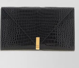 Giuseppe Zanotti croc effect envelope clutch gold chain