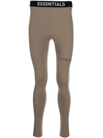 Fear of God Athletic logo-waist leggings - unisex - Nylon/Elastane - M - Brown