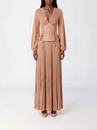 Elisabetta Franchi Abito lungo da sera in misto viscosa con corpetto a corsetto e scollo a V