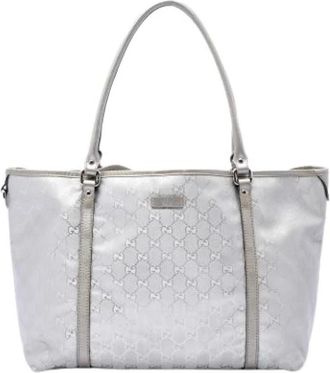 Gucci Pre-owned Joy Tote Bag - Dames - Vintage Shopper - Grijs - ONE Size - Leer - Vintage