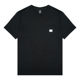 New Balance Mens New Balance Pocket Small Logo Round Neck Short Sleeve Black AMT01567-BK