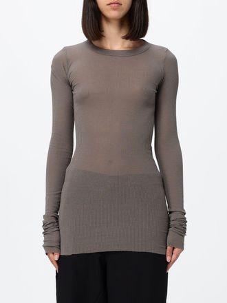 Rick Owens Top a maniche lunghe slim fit in viscosa e seta