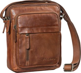 STILORD Ivano Small Leather Crossbody Bag for Men - Compact Messenger Bag with Adjustable Shoulder Strap Genuine Leather Shoulder Bags for 10.9-Inch Devices C