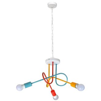 Netlighting Oxford Multi Arm Pendant Ceiling Light White Orange Red Turquoise 50cm