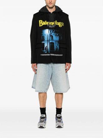 Balenciaga Hooded Wool Blazer - Grey