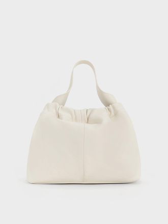 Charles & Keith Ally Ruched Slouchy Chain-Handle Bag