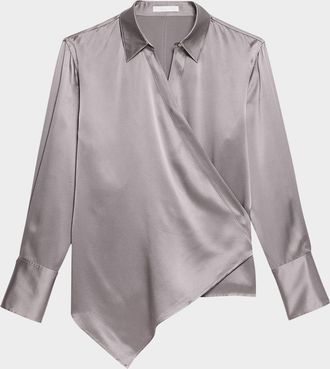 Helmut Lang Relaxed Silk Wrap Shirt