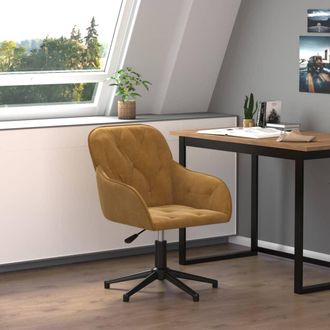 vidaXL Vidaxl - Silla De Oficina Giratoria De Terciopelo Marr&oacute;n