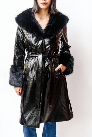 Unreal Fur Libertango Coat In Black