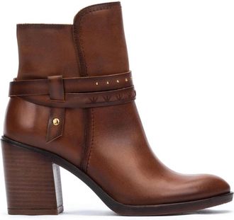 Pikolinos Rioja Enkellaars met Hak - Dames - Laarzen met Hak - Bruin - 41 EU - Leer - Schoenen