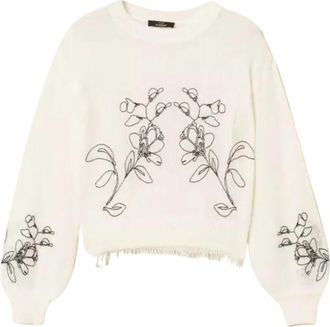 Twinset Sweatshirts - Dames - Ronde hals truien - Wit - XS - Truien & Vesten