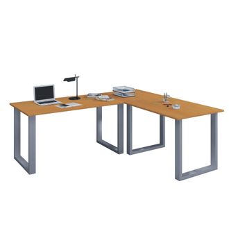 ebuy24 Vcm Vcm Escritorio De Madera Escritorio De Esquina Liso 130x130 L Forma Izquierda O Derecha Placa De Mesa De Trabajo 50 Cm De Profundidad Mesa De Orde