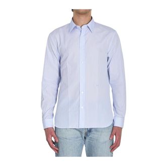 Dior Camisa de Popelina de Algod&oacute;n a Rayas - Shirts - Hombre - Azul - M