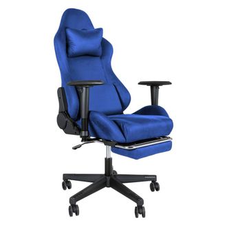 Levede Office Desk Chair Gaming Recliner Adjustable Height with Footrest in Blue