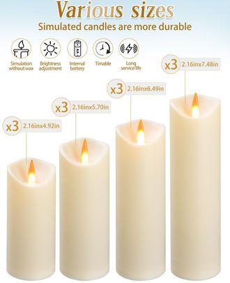 OEM Candele Led A Batteria Adatte Alluso Esterno. Lampada A Candela In Plastica Simile Alla Cera Di Paraffina. 12 Pezzi