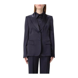Alberta Ferretti Blazers, female, Blue, S, Tailored Single-Breasted Blazer