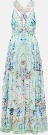 Camilla Abito lungo in seta con cristalli