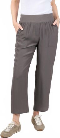 Lola & Sophie D Satin Crop Pants In Steel