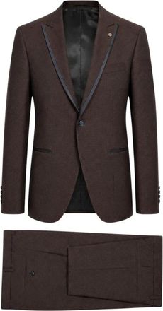 Luigi Bianchi Mantova 3439 Tess 3737/355 - Heren - Business pakken - Bruin - 2XL - Leer - Kostuums