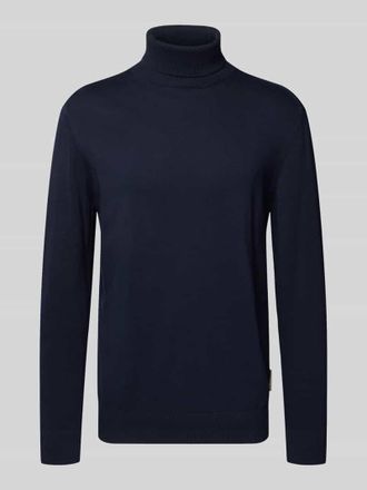 Tom Tailor Denim Regular Fit Rollkragenpullover aus reiner Baumwolle in Dunkelblau, Größe XXL