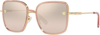 Versace Womens 57mm Transparent Pink Sunglasses