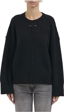 Isabel Benenato Maglia Girocollo in Yak - - Knitwear - Donna - Nero - S