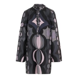 Pucci Short Dresses, female, Multicolor, Size: S Silk Dress With Geometric Print