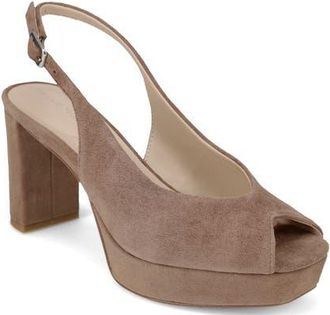 Pelle Moda Andee Slingback Peep Toe Pump in Taupe at Nordstrom, Size 9.5