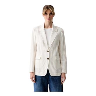 Benetton Dames, Jassen, Beige, Maat: XS Katoen