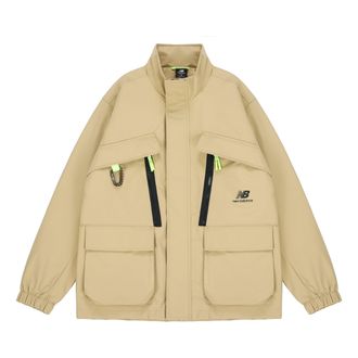 New Balance Mens New Balance Fleece Lined Stay Warm Woven Sports Jacket Khaki AMJ21357-MS