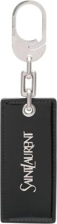 Saint Laurent Logo Plaque Leather Keyring