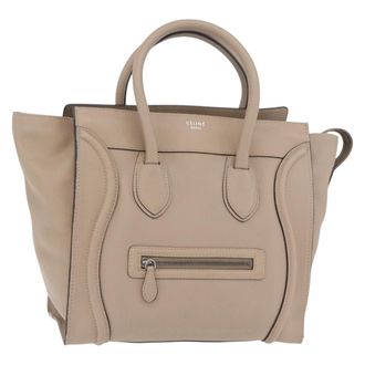 Celine Luggage Smooth Leather Beige Leather Handbag (Pre-Owned)