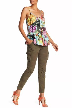 Trina Turk Isley Pant In Olive Camo