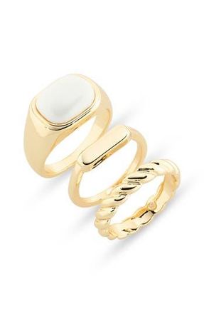 Nordstrom Rack Set of 3 Casual Rings in White- Gold at Nordstrom Rack, Size Medium/large