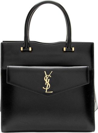 Saint Laurent Smooth Calfskin Monogram Uptown Small Satchel (Authentic Pre-Loved)