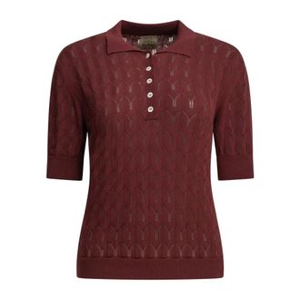 Rakk&igrave; Polo in maglia con intagli geometrici - - Knitwear - Donna - Rosso - S